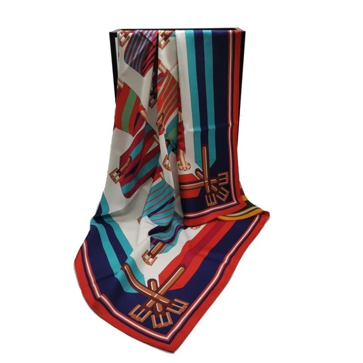 Custom Digital Double Sided Print Twill Silk Scarf Custom Digital Double Sided Print Twill Silk Scarf